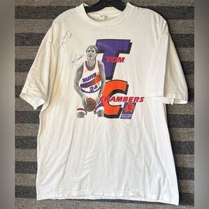 Vintage 80’s 90’s Tom Chambers Phoenix Suns Autographed Single Stitch T-Shirt XL